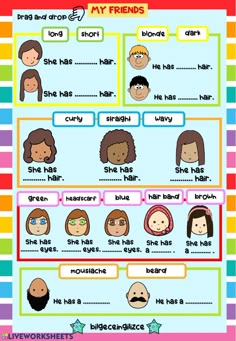 a poster showing different types of people's hair and hairstyles for kids