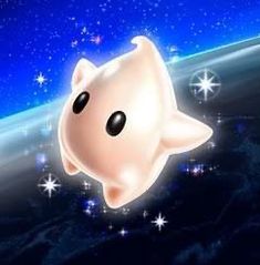 an image of a ghost floating in the air with stars on it's side