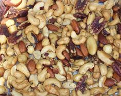 nuts are mixed together in a large bowl