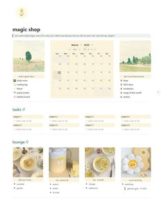 an image of a website page with pictures and text on it, including the words magic shop