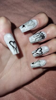 Angry Nails, Boujee Nails Designs Long, Graffiti Nails Acrylic, Punk Nails Grunge, Halloween Acrylic Nails