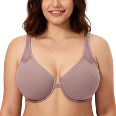 PRICES MAY VARY. 86% Polyamide, 14% Spandex Imported Hook and Eye closure Hand Wash Only Front Close Bras : Convenient front closure style make put on and take off easily,let you wear this front closure bra handily,save your time and free your hand,which is the gift for family or your friends Superb Fabric:This unlined bra make of soft and comfort seamless fabric which is gentle to your skin and never scratch you,as well as the mesh details above cups helps wick moisture and keep you cool and br Front Closing Bras, Old Bras, Front Closure Bra, Bra For Women, Bra Size Charts, Minimiser Bra, Comfortable Bras, Unlined Bra, Lounge Lingerie