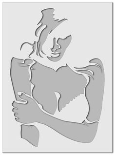 a paper cutout of a woman holding a baby in her arms and looking at something