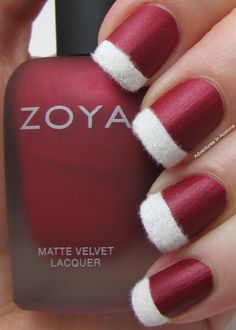 Santa Suit Nails! Red Nail Art Designs, Santa Nails, Red Nail Art, Fall Nail Art Designs, Christmas Nails Easy, Christmas Nail Art Designs, Holiday Nail Art, Winter Nail Designs, Fall Nail Art