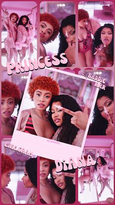 the poster for princesses is shown in pink