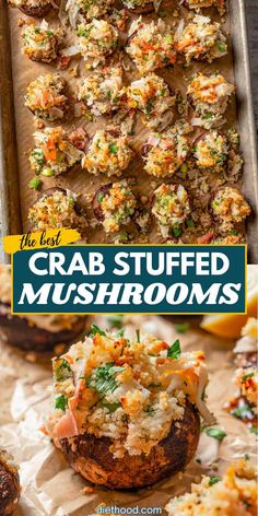 crab stuffed mushrooms are an easy appetizer for any seafood lover in the kitchen