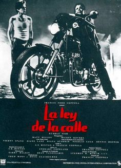 a movie poster for the film la lege de la colle with two men standing next to a motorcycle