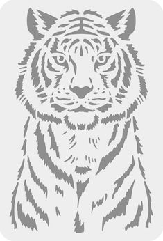 a drawing of a tiger on a white background