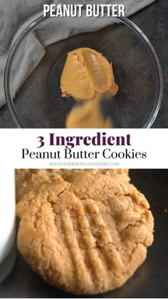 three ingredient peanut butter cookies on a plate