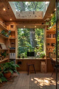 Tiny Garden Office Interior Garden Office Interior, Office Therapy, Sound Garden, Art Studio Design, Indoor Ideas, Tiny Garden, Frame Cabin, Miniature Ideas, A Frame Cabin