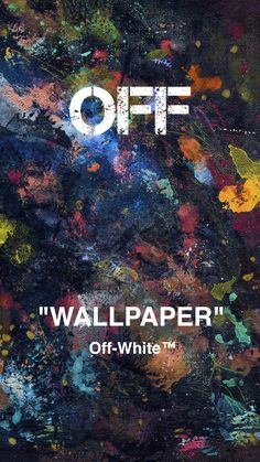 an abstract painting with the words wallpaper off white on it's left side