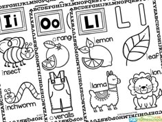 printable worksheet for beginning and ending the letter i with pictures to color