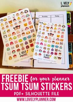 the freebie for your planner stickers is shown in an open case with text overlay