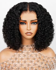 PRICES MAY VARY. 5x6 Wear and Go Glueless Lace Front Deep Curly Bob Wigs Human Hair Material: High Quality Brazilian Human Hair, Healthy and Vibrant, Comfortable Against Skin. Natural Black Color bob wig human hair,Pre Plucked Hairline with Baby Hair,Pre Bleached Tiny Knots,Looks Realistic as your own hair,Glueless Lace Front Wigs Human Hair. Wear and Go Glueless Wigs Human Hair Pre-cut lace meaning you don't need to use any glue or gel. It's easy to wear and is perfect for beginners. Just wear Curly Short Wig, Color Bob, Mid Length Bobs, Curly Bob Wig, Wig Lace Front, Curly Bob Wigs, Glueless Wigs, Hair Healthy, Women's Wigs