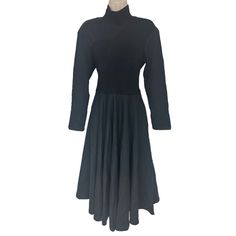 Black Full Length Winter Dress, Black Full-length Winter Dress, Black Full Length Dress For Winter, Black Fitted Wool Dress, Fitted Black Wool Dress, Black Wool Dress For Fall, Black Wool Dress For Winter, Black Wool Winter Dress, Black Turtleneck