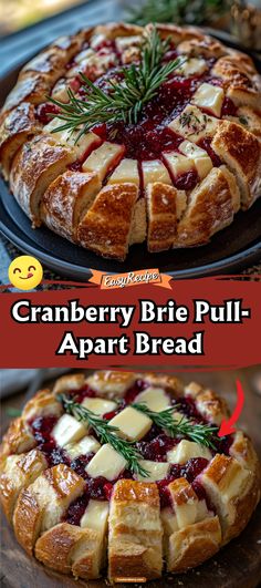 the cranberry brie pull - apart bread has been made into an appetizer