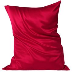 a red pillow on a white background