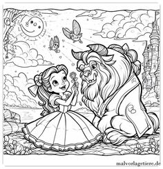 the lion and the princess coloring pages for kids with pictures to print out on them