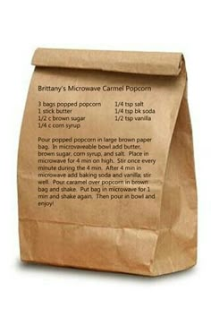 a brown paper bag with instructions on how to use it