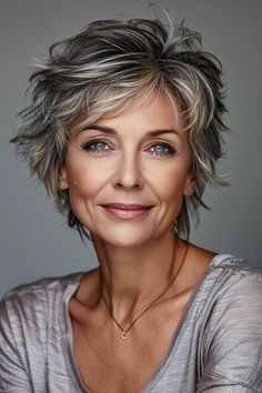 Old Lady Hairstyles Short, Hairstyles For 50 Year Old Women Short, Short Silver Hair, Shaggy Short Hair, Short Shag Hairstyles, Messy Short Hair, Shag Hairstyles, Short Choppy Hair, Modern Hairstyles