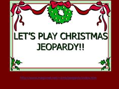 a christmas card with the words let's play christmas jeepary on it