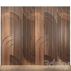 an image of a wood paneled wall with decorative design on the side and floor