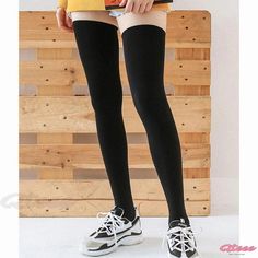 Qteee - Premium Quality Knee-High Socks - JK Stockings in Solid Color Casual Black Knee-high Socks For School, Black Knee-high Socks For Streetwear, Casual Black Knee-high Socks For Streetwear, Black Knee-high Socks For School, Trendy Black Knee-high Socks For School, Trendy Black Knee-high School Socks, Trendy Thigh High Black Socks, Casual Socks, One Size, Casual Comfortable Thigh High Socks