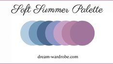 the words soft summer palette are in different colors and font, along with an image of four