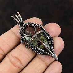 Viking Wire Jewelry, Wire Wrapped Cauldron, Soldering Iron Jewelry, Wire Wrapped Jewelry Beginner, Dragon Necklaces, Wire Wrapped Jewelry Rings, Beaded Wire Art, Dragon Bloodstone, Bloodstone Jewelry