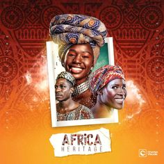 an african heritage poster with two women wearing headscarves and smiling at the camera