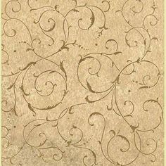 an old fashioned wallpaper with swirls and scrolls on it's side, in beige