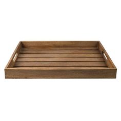 a wooden tray that has been made out of wood and is ready to be used as a serving tray