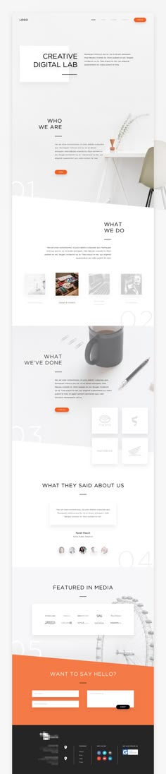 an orange and black website design with the wordpress theme is displayed on top of it