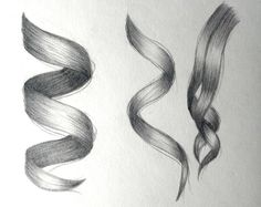 three different types of hair are shown in this drawing