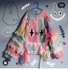 Pastel Punk Aesthetics, Pastel Decora Fashion, Decora Clothes, Pop Art Clothes, Hyperpop Fashion, Pastel Streetwear, Harajuku Sweater, Funny Halloween Jokes, Bag Of Candy