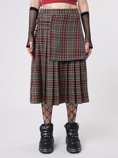 Upgrade your wardrobe with our Laurie Pleated Tartan Midi Skirt. Featuring a tartan pattern, midi length, and pleated design. Shop our online store for more grunge, dark academia, and Y2K-inspired clothing that’s ethically made. Students get 15% off. Aesthetic Skirts, Tartan Midi Skirt, Grunge Dark Academia, Pleated Skirt Pattern, Minga London, Skirt Collection, Plaid And Leopard, Tartan Skirt, Crop Top Sweatshirt