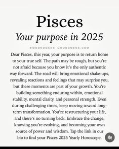 a page with the text pisces your purpose in 205