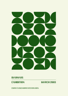 the cover of bauhus exhibition march 2009, with green circles on white paper