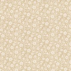 a beige and white wallpaper with flowers on it