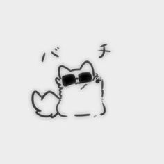 a drawing of a cat with sunglasses on it's face