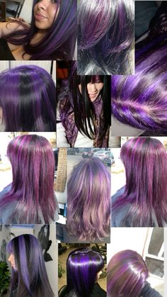 Two Color Hair, Hair Dye Tips, Purple Ombre Hair