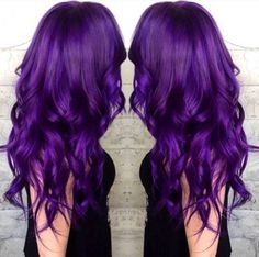 Plum And Magenta Hair, Dark Purple Hair Color Ideas For Brunettes, Purple Hair Color Highlights, Purple Hair Inspiration, Long Textured Hair, Bright Purple Hair, Purple Balayage, Dyed Hair Purple, Violet Hair