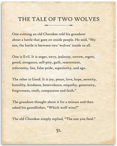 the tale of two wolfs written on parchment paper