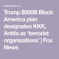 Trump $500B Black America plan designates KKK, Antifa as 'terrorist organizations' | Fox News Failing School, School Choice, Job Training, Black Community, Financial Literacy, Colleges And Universities, Fox News, Good Job