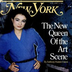 the new queen of the art scene is featured on this magazine cover with an image of a woman in blue