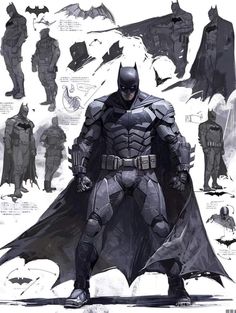 the concept art for batman's dark knight costume