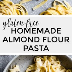 gluten free homemade almond flour pasta in a bowl