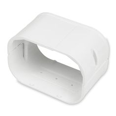 an open white plastic box on a white background