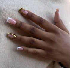 Medium Length Nails, Acrylic Nail Designs Classy, Length Nails, French Tip Acrylic Nails, Glow Nails