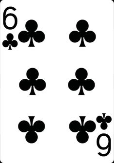 playing cards showing the four of spades and six of clubs in black on a white background